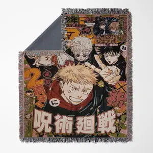 Jujutsu Kaisen - Gojo’s full team (Gojo, Itadori, Kugisaki, Fushiguro)  - Anime Tapestry - Hang on Wall - 5 Feet tall x 4 feet wide - Ideal for Room Decor