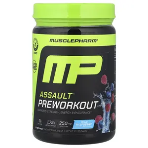 MusclePharm Assault® Preworkout, Blue Raspberry , 12.1 oz (344 g)