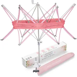 Yarn Swift, Adjustable Angle/Height Yarn Umbrella Turn Loose Yarn into Tidy Skeins, Easy to Install and Foldable, Perfectly Paired with Yarn Winder, with Storage Bag and Packaging Box