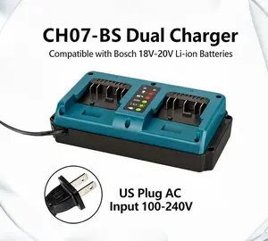 Beytvyow Bs Dual Charger Ch07 Fast Charging for Bosch Electric Tools 14.4-18v Li Battery Compact Dual Port Design outdoorfun