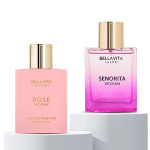 BellaVita Luxury Women’s Perfume Combo | Rose & Senorita | EDP for Women | Long-Lasting Floral, Fruity & Woody Fragrances | Jasmine, Peach, Amber, Yuzu, Peony & Mahogany | Cruelty Free Premium Perfume Set