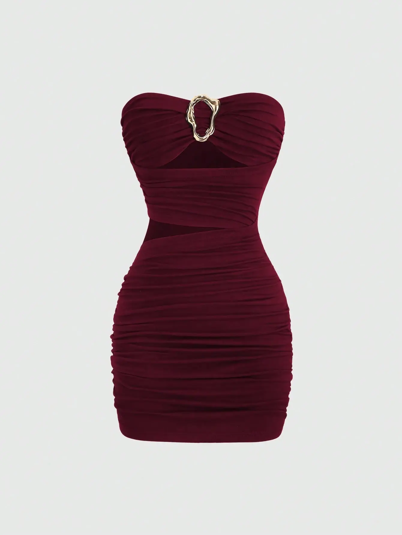 Sweetra Women's Sexy Fitted Strapless Mini Dress  Metal Buckle Party & Club  Dress - TikTok Shop