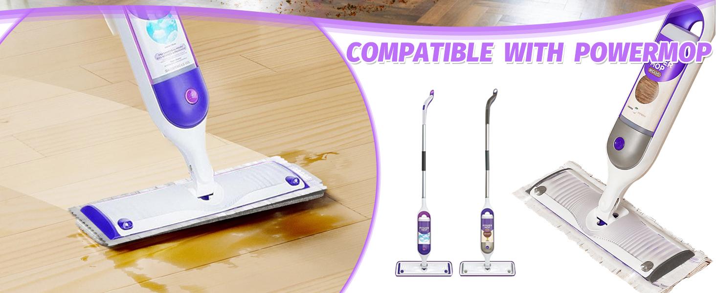 Disposable Power Mop Pads Refills for Swiffer PowerMop，Multi-Surface Mopping Pad Refills for Floor Cleaning (White & Purple, 10 Pack)