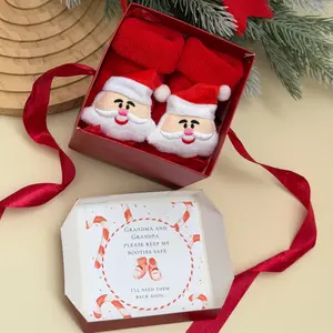 Christmas Grandparents Pregnancy Announcement Box -Santa baby - gift for Aunt, Uncle - Surprise for Grandma & Grandpa - Keep my booties safe