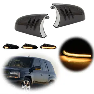 2pcs Smoked LED Side Mirror Signal lamps Lights For Chevrolet Trailblazer GMC Envoy Buick,Replace OEM 88944063, 88944062