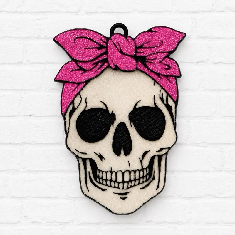 Skull w/Bow Car Freshie Air Freshener