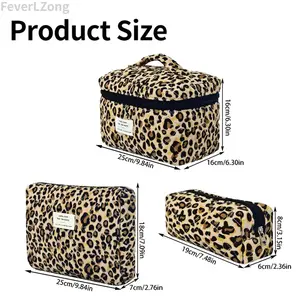Quilted Large Makeup Bag Set Large capacity makeup organizer Portable Floral Cotton Cosmetic Bag pattern multifunctional