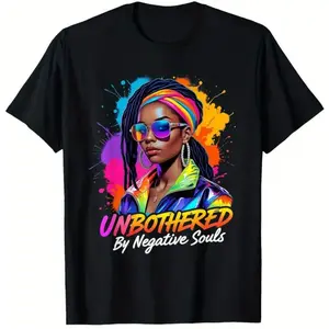 African American By Souls Motivational UNBOTHERED Juneteenth T-Shirt graphic tee 100% Pure Cotton Gift , Soft Menswear, Breathable Cotton Crew Neck Tee, Casual Moisture-Wicking T-Shirt