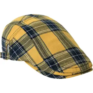 Plaid Ivy Newsboy Cap Cabbie Flat Beret Hat YZ30097