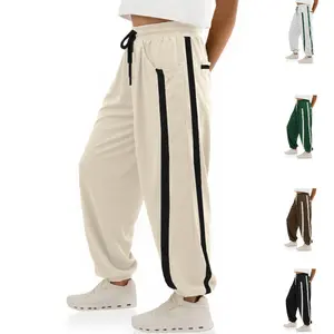 Tanming Women's Casual Wide Leg Pants High Waist Drawstring Spring Sweatpants Baggy Athletic Trousers with Pockets