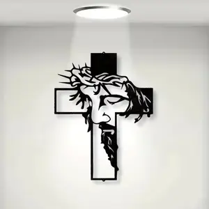 Elegant Metal Cross Wall Decor - Stylish Religious Decor Perfect for Easter, Thanksgiving & More Occasions.Wall Sculptures