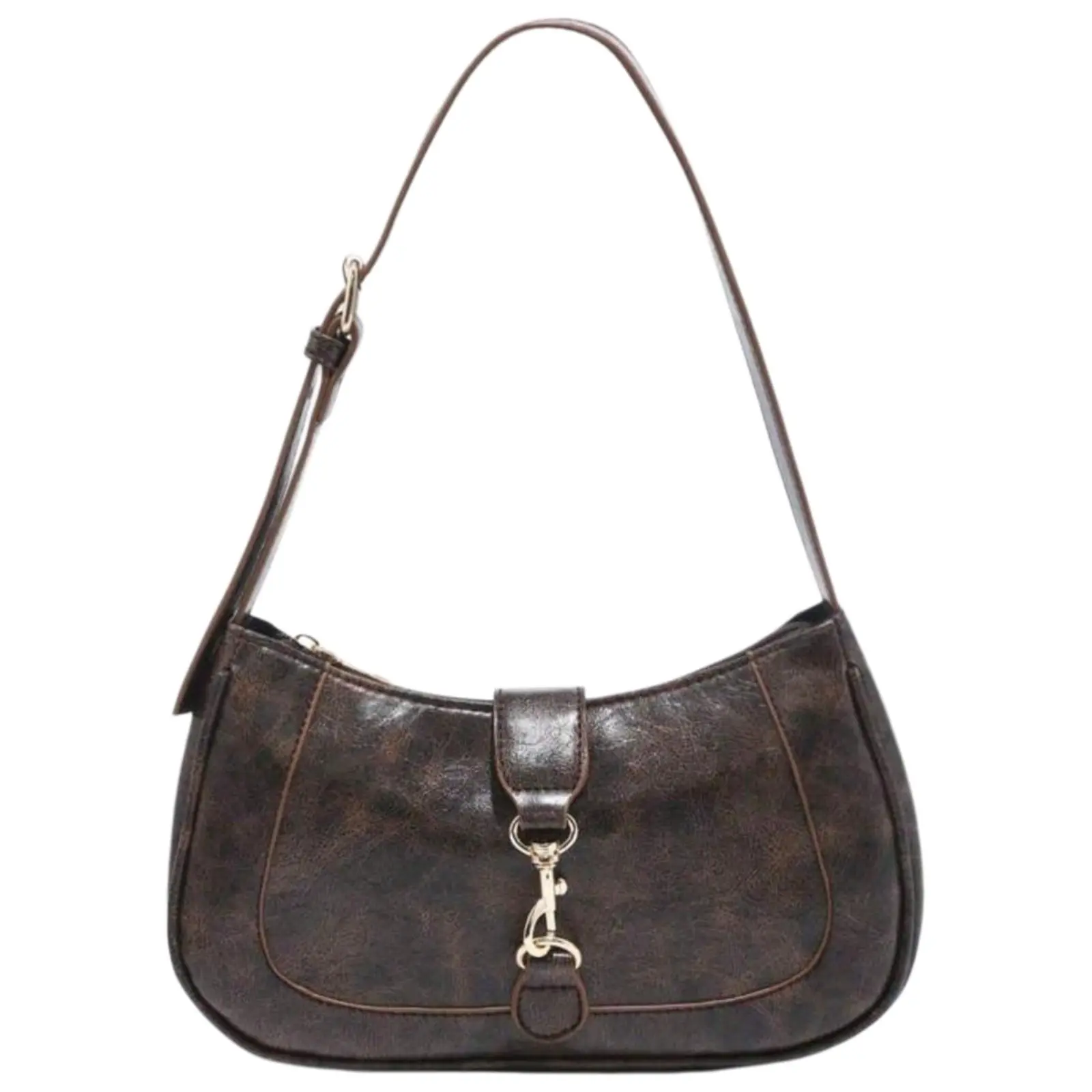 Purse 2026, Retro Minimalist Hook Decor Vintage Handbag Shoulder Bag for Women Small Bags Adjustable Shoulder Strap Crescent Shape Bag Underarm Bag Everyday Wallets Suitable for Date, Outing, Party