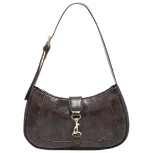 Purse 2026, Retro Minimalist Hook Decor Vintage Handbag Shoulder Bag for Women Small Bags Adjustable Shoulder Strap Crescent Shape Bag Underarm Bag Everyday Wallets Suitable for Date, Outing, Party
