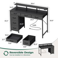 6 Drawers 39 inch Black