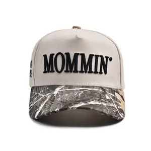 Unisex Letter MOMMIN' Embroidered Leopard Print Patchwork Baseball Cap Outdoor Adjustable Sunscreen Leisure Hat Spring Autumn Travel Tourism Beach Vacation Adjustable Cowboy Hat for Fashionable Moms Perfect Gift
