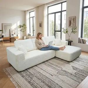 Luxe Pop-Up L-Sofa | Pet-Proof, Zero-Setup & Move-Ready | Cloud-Like High-Density Foam Couch | Chic Apartment & Dorm Essential | Unbox Your Dream Lounge in Minutes