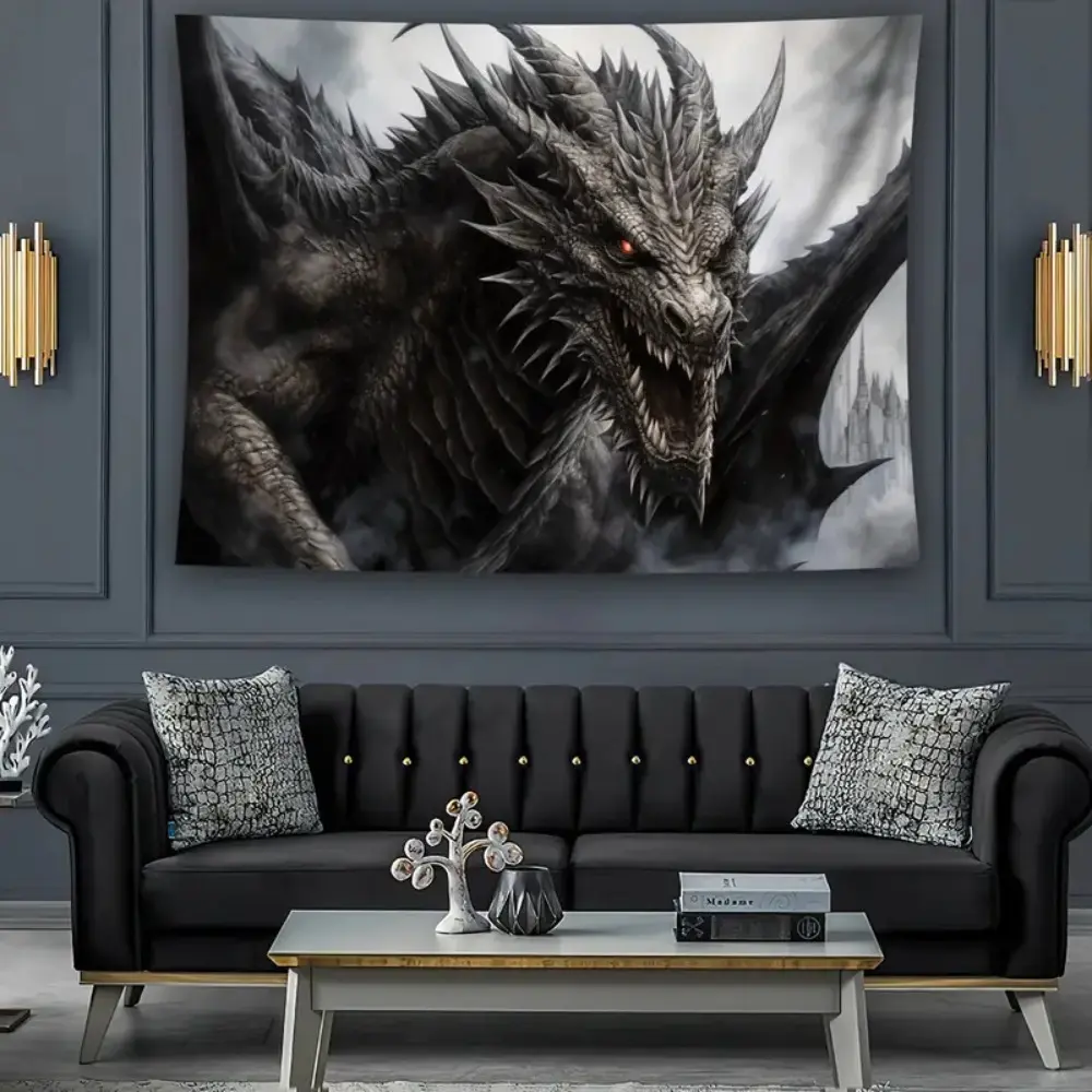 Christmas Gift Peach Skin Tapestry Dragon Pattern Tapestry, Wall Hanging Tapestries, Suitable for Living Room Bedroom Dormitory, Home Decor Christmas Decor