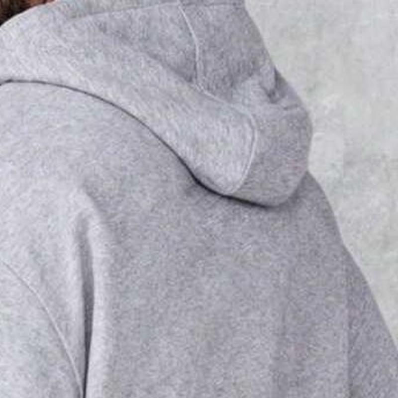 Men's solid-color full-zip shoulder-down hooded sweater, regular version casual long-sleeved hooded sweatshirt, suitable for autumn and winter wear, daily wear men's clothing