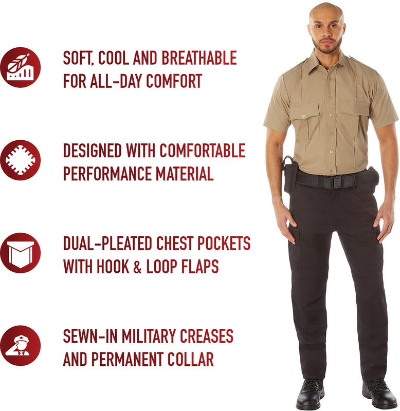 Khaki - Short Sleeve Uniform Shirt for Law Enforcement & Security Professionals