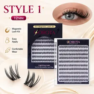 Gorota Segmented Self-Adhesive False Eyelashes | 12 mm 3D Self-Adhesive Style | Natural Lashes in 5 Seconds Without Glue | Beginner-Friendly, Reusable Lashes, Summer Essential, Waterproof & Sweatproof