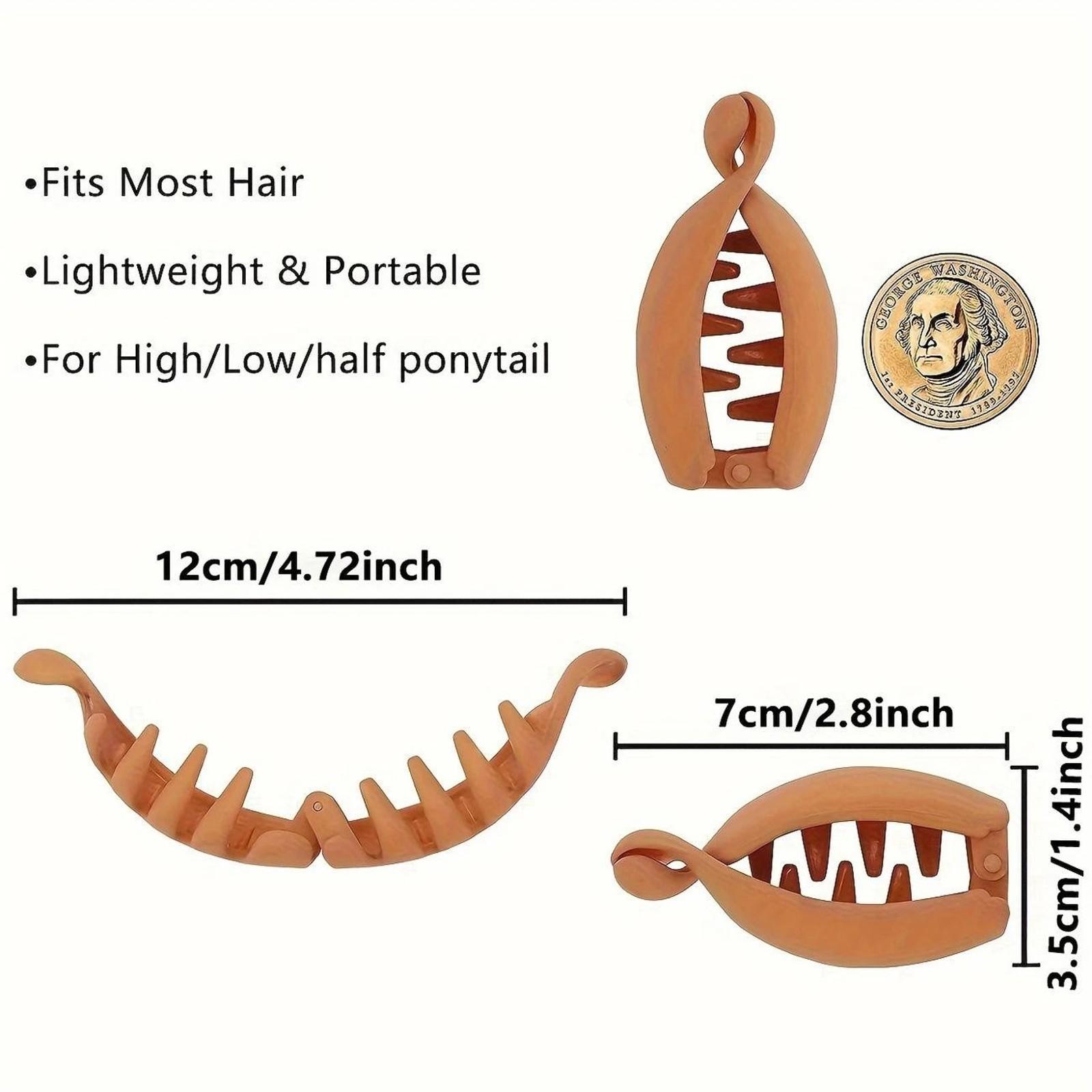 Matte Neutral-Tone Claw Clips (4pcs) - Non-Slip, Durable Banana Hair Clips for Thick Hair, Ideal for Daily and Office High Ponytail Styling, Claw Clip