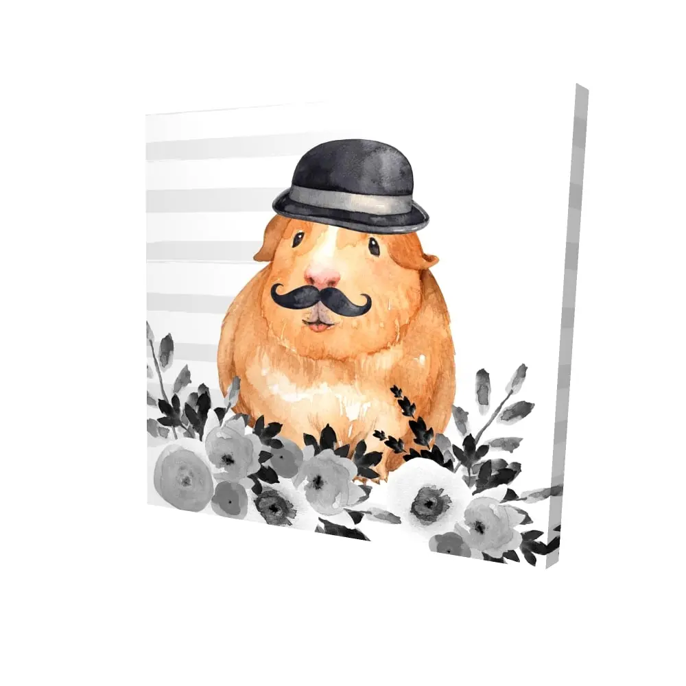 212 MAIN 24x24 in. High-Def Vibrant Brown Guinea Pig Detective Wall Artwork - Playful Kid Room-Adult Bedroom Decor Poster, Ideal Home Inspo Gift for Home Decor Enthusiasts, Funny Decor