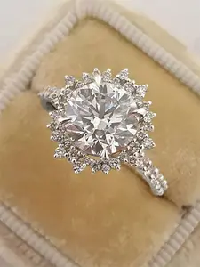1 PC Gorgeous Cubic Zirconia Ring For Women For Wedding Engagement Party Jewelry Valentine's Day Gift