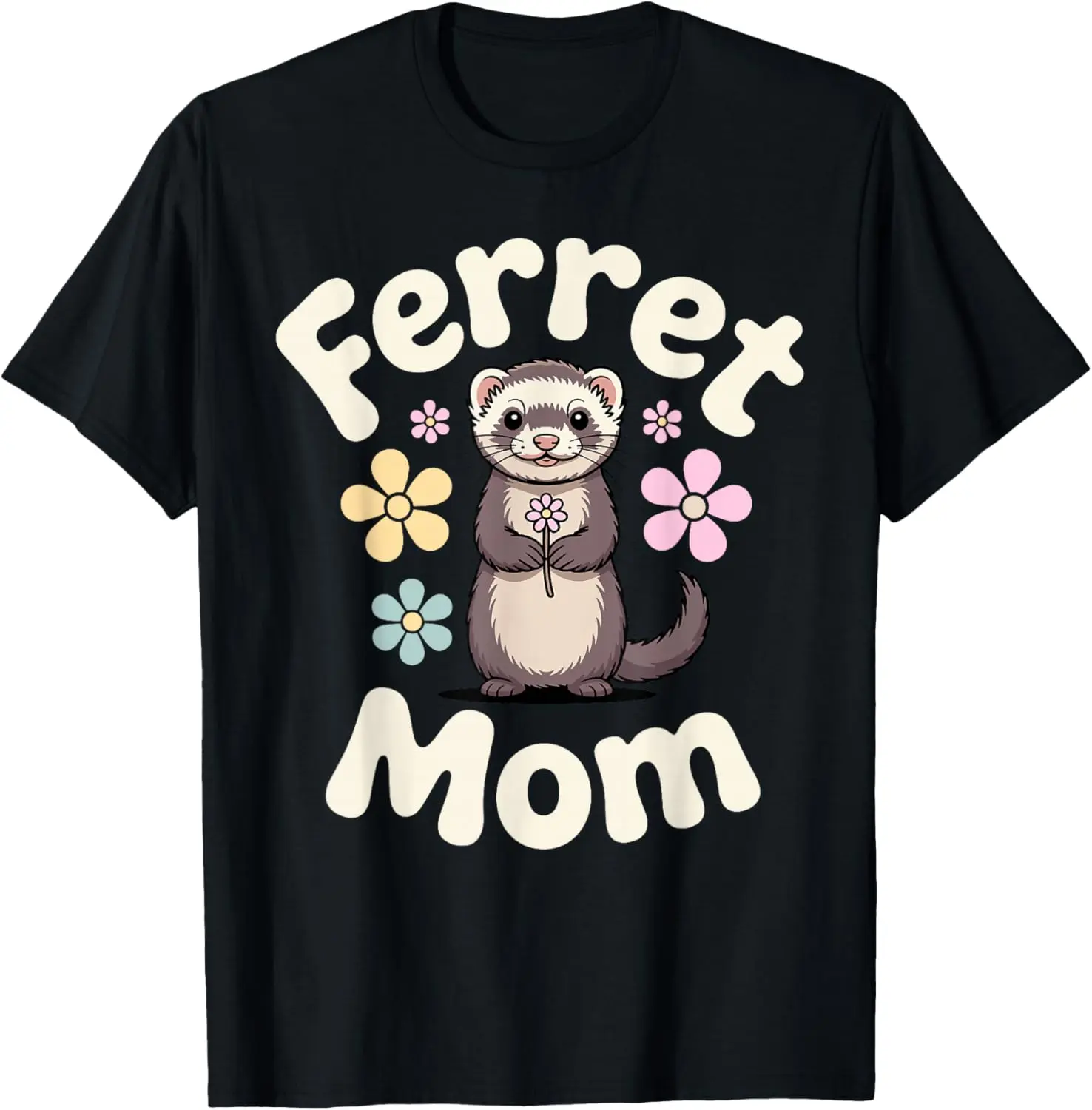 100% Cotton Cute Ferret Design for Women Girls Kids Ferret Lover Ferret T-Shirt