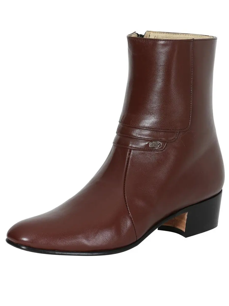 El Besserro Men's Cowboy Western Dress Boot - Made in Mexico - Goat Leather in Wine 1912
