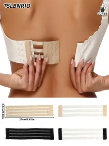 Breathable Elastic Bra Extender Buckle with 3 Rows of Hooks, High-Elasticity Comfort Fabric, Invisible Back Strap, Perfect for Summer Backless Dresses, Low-Cut Tops & All Bra Types