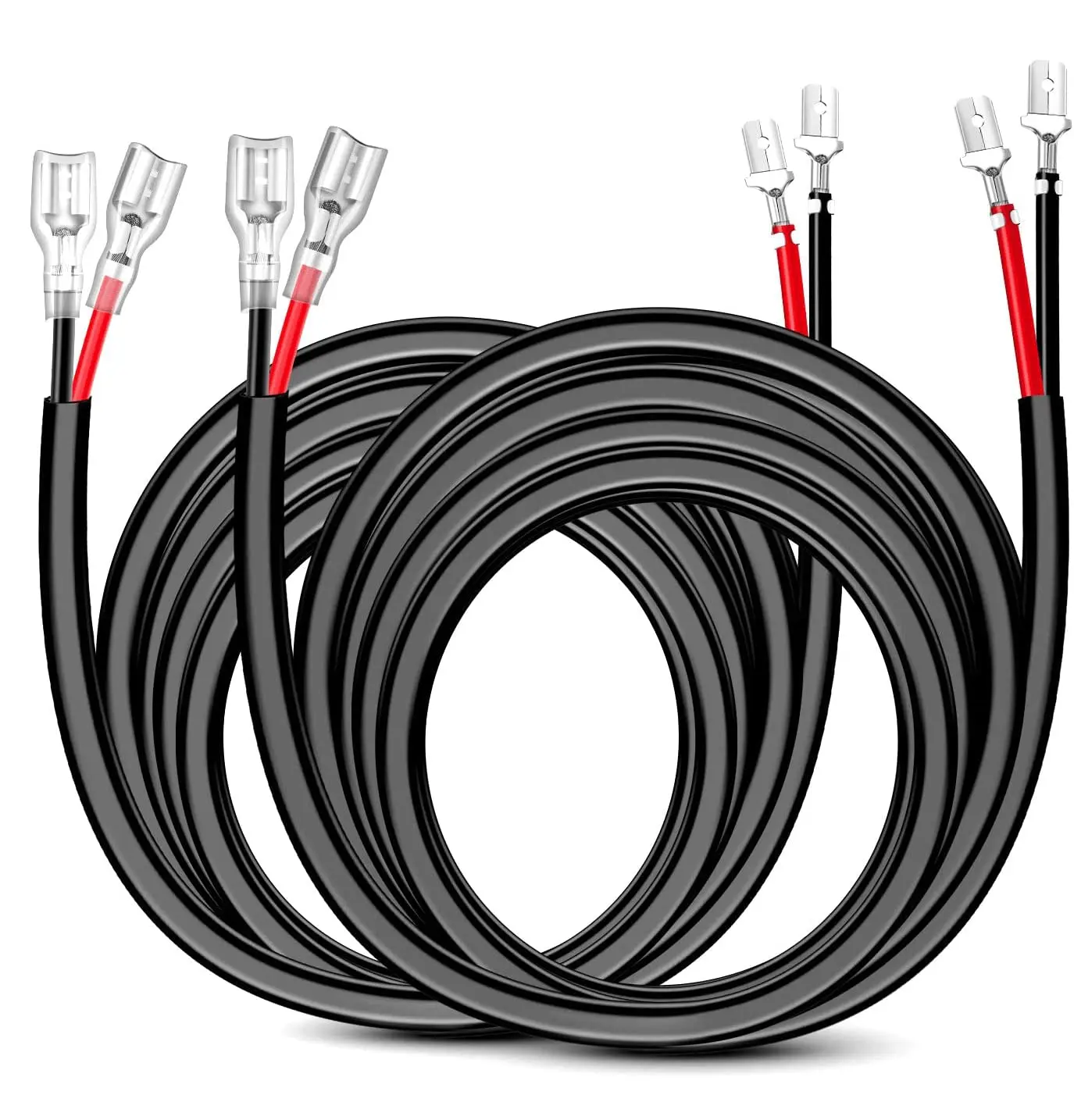 Nilight 2PCS 16 AWG 10 Feet Wiring Harness Extension Kit for LED Work Light Bar Led Pods Off Road Lights Driving Fog Light Boat Lighting, 10-Feet Length