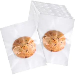 100 count 4x6 Matte Cookie Bags with Seal, Heat Seal Bags for Cookies, Frosted  Bag for Packaging Pretzel Candy Snack Baked ,Wave Edge