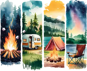 DTF Transfer – Camping Scene Multi Sizes (CA-SC003)