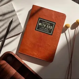 One Minute with God for Men | 365 Devotions in Brown Faux Leather | Daily Faith & Encouragement Journal | Portable Reflection Book | Perfect Holiday Gift for Christmas, Fathers, Husbands & Sons | Bible Study & Prayer Notebook