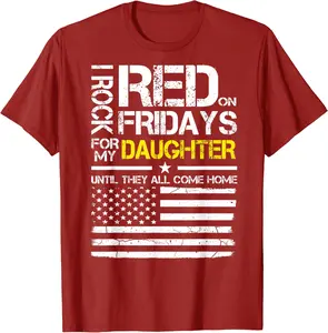 Red Friday Military Dad Gift Wear Red For My Daughter T-Shirt - Dayahcolber Shop 88B08H2183LW
