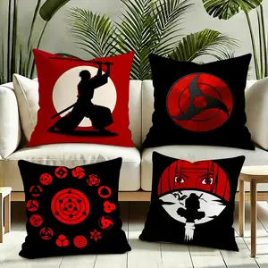 Uchiha Logo Cushion Cover Plush Reversible Pillow Cover: Perfect for Car Rides, Sofa Lounging, Bedroom Relaxation & More A Thoughtful Gift for Loved Ones!