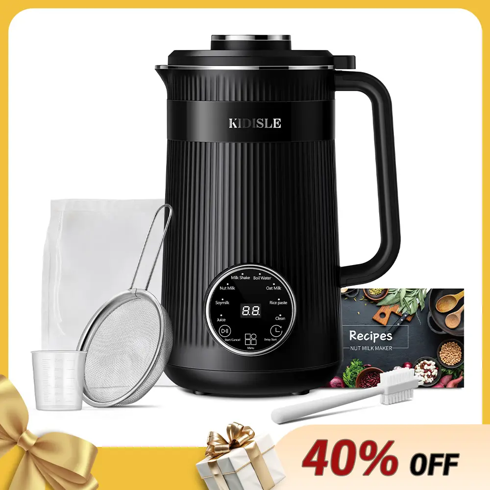 KIDISLE 8 in 1 Nut Milk Maker Machine, Electric Bean Nut Milk Machine Oatmilk Maker Almond Maker, Homemade Plant Based Milks and Non Dairy Beverages,