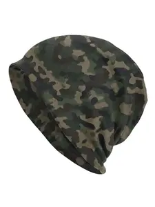 Trendy Camouflage Print Hat, Urban Streetwear Style Beanie, Cool Hip Hop Slouchy Cap, Beanies