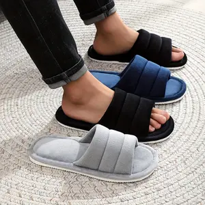 Slipper Women Autumn and Winter Home Four Seasons Indoor Home Couple Anti-slip Sweat Absorption Open Home Floor Hair Slippers Men