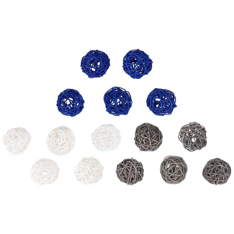 15 pcs rattan balls — decorative ball orbs for vase fillers and table decor; also suitable for ceiling orb grapevines ball decorations