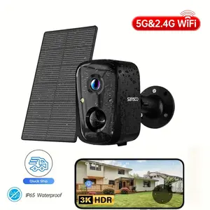 Solar Security Cameras Wireless Outdoor 3K 4MP Surveillance WiFi Smart Cameras for Home Security Motion Detection Waterproof Color Night Vision 2-Way Audio 5G&2.4G WiFi