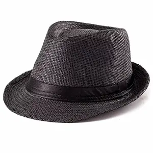 Men’s Straw Fedora Panama Hat – Summer Beach Sun Trilby Cuban Style Cap