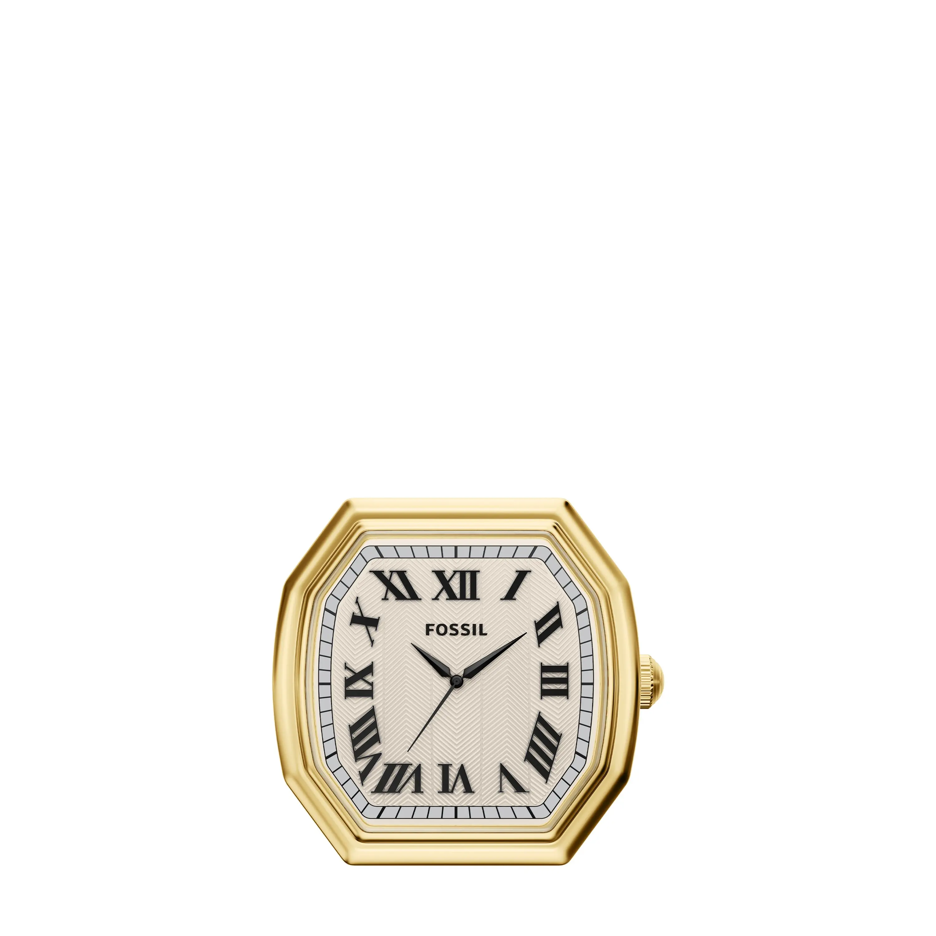 Fossil Women's Harlow 80mm Three-Hand Gold-Tone Desk Clock