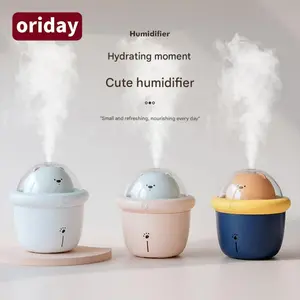Portable Small Cool Mist Humidifier, 200ML USB Desktop Humidifier for Plants, Office, Car, Baby Room, 2 Mist Modes, Auto Shut Off, Night Light