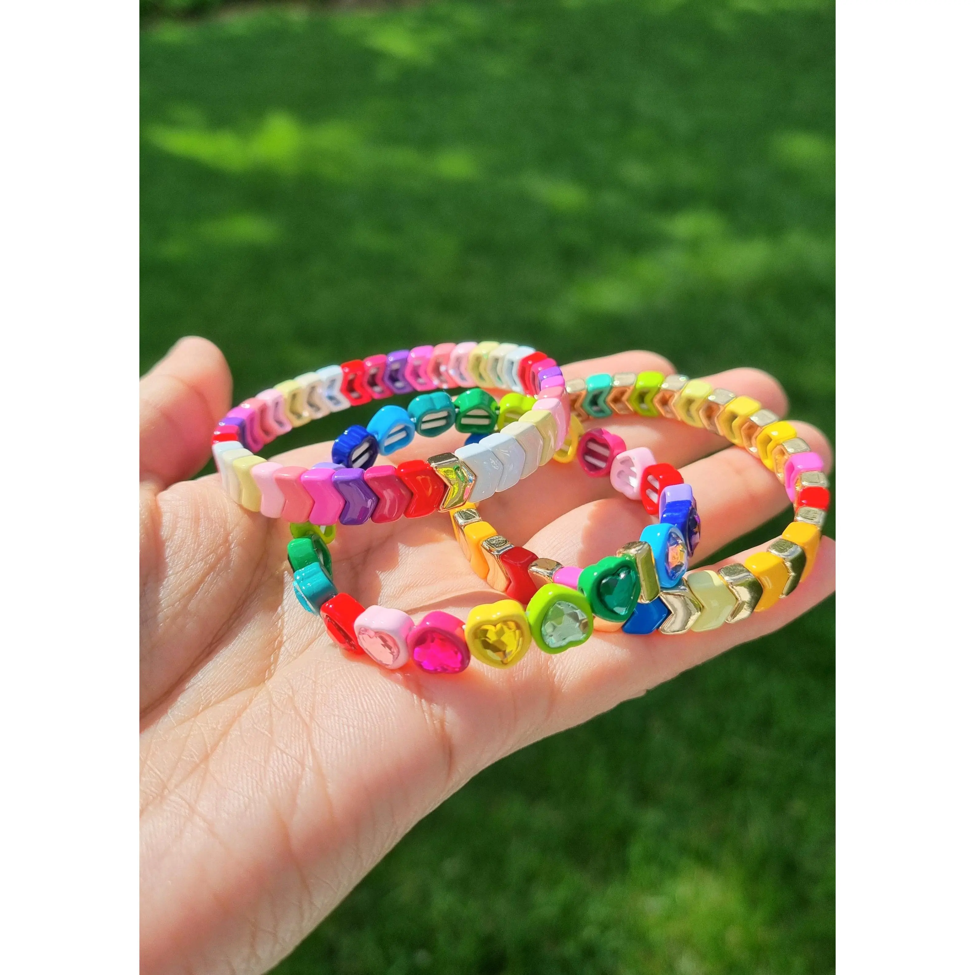 Hearts Bracelet 🩷💚💛