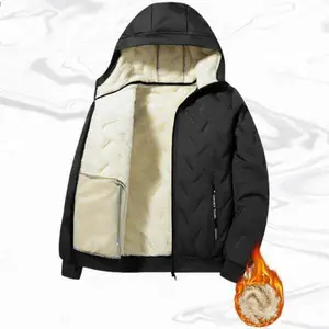 A hooded fleece jacket, featuring a casual trendy style. The hooded design keeps up with current casual fashion trends, while the diamond pattern adds a stylish touch. The fleece material provides warmth and practicality. The overall shape meets today's c