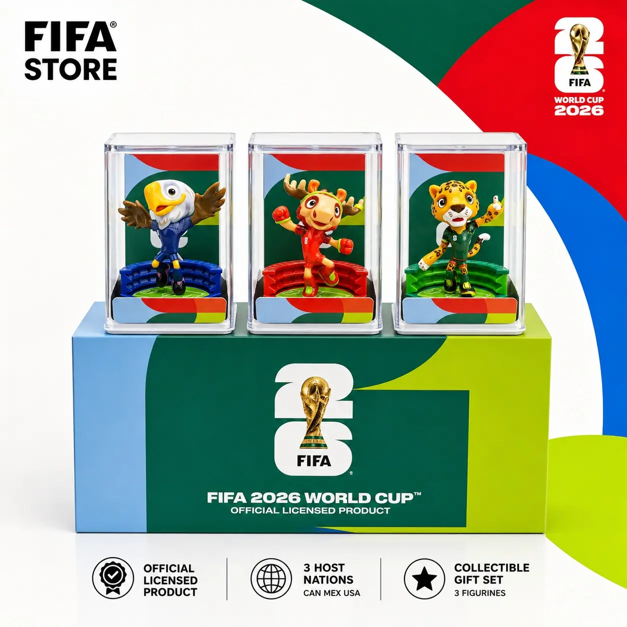 FIFA 2026 Licensed Plastic Mascot Summerwins Official Action Figure, Playful Confident Friendly Premium Football Fan Gift with Transparent Display Box (Toys & Hobbies Classic Novelty Action Figures)