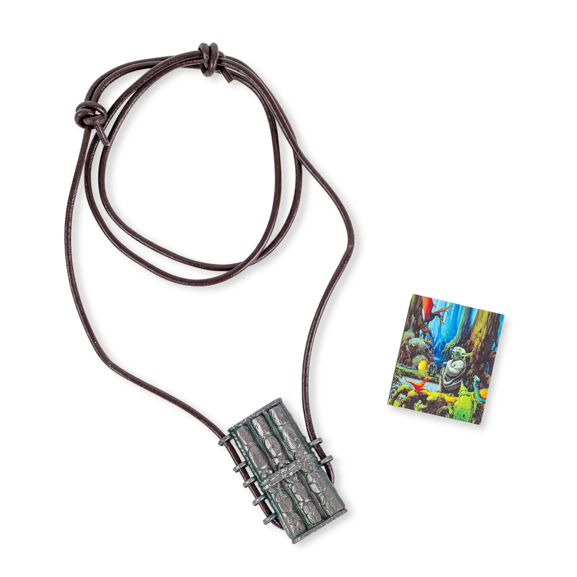 Star Wars: Return of the Jedi Yoda Blissl Necklace Replica & Enamel Pin Box Set, Collectibles, Pan Flute, Official Return Of The Jedi 40Th Anniversary Logo, Officially Licensed, 20-Inch Cord, Clamshell Packaging, Leather, 20 Inch Necklace, Collector's Ite
