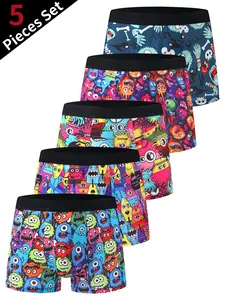 Men‘s 5 Pack Tie Dye Polyester Spandex Boxer Briefs, Quick Dry Moisture Wicking Breathable Active Underwear, Soft Stretch No Ride Up Legs for Sports Gym Running Cycling, Big and Tall Multipack Assorted Colors