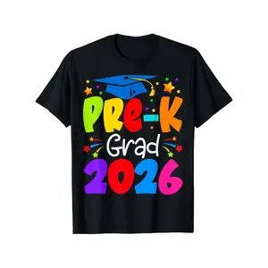Pre-K Grad 2026 Preschool Graduation 2026 T-Shirt Spring/Summer Comfortable and Easy Going Round Neck T-Shirt Boys Design Breathable Popular Appeal Best Gift for Boy Girl